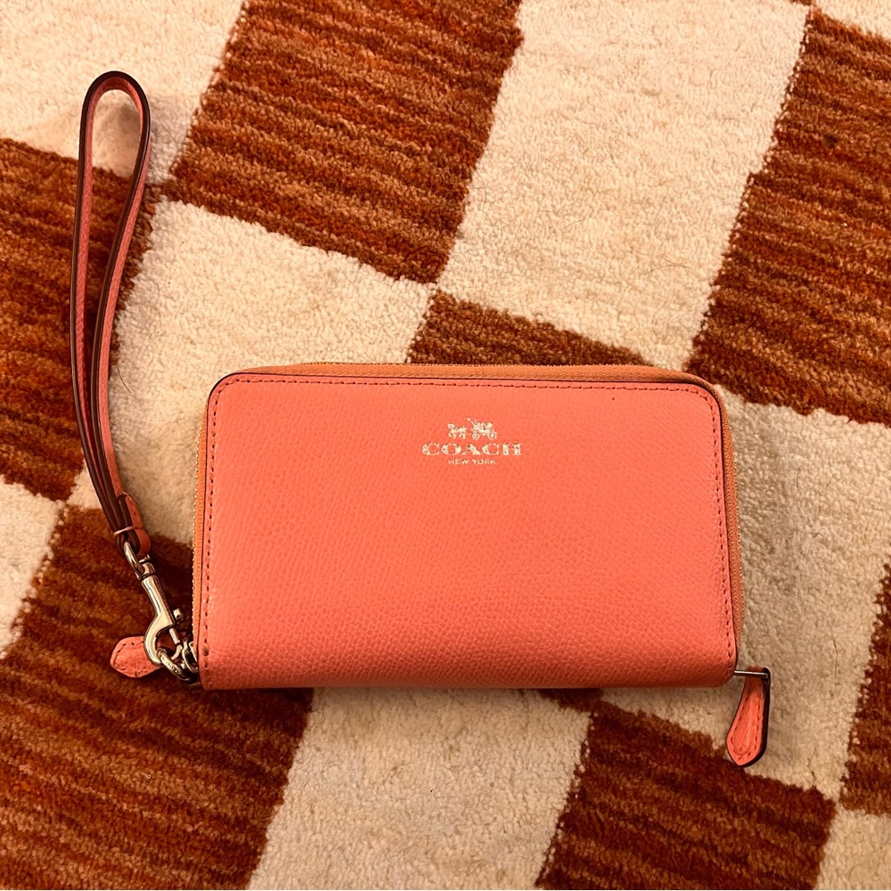 Pink Coach 2 Zipper Wallet